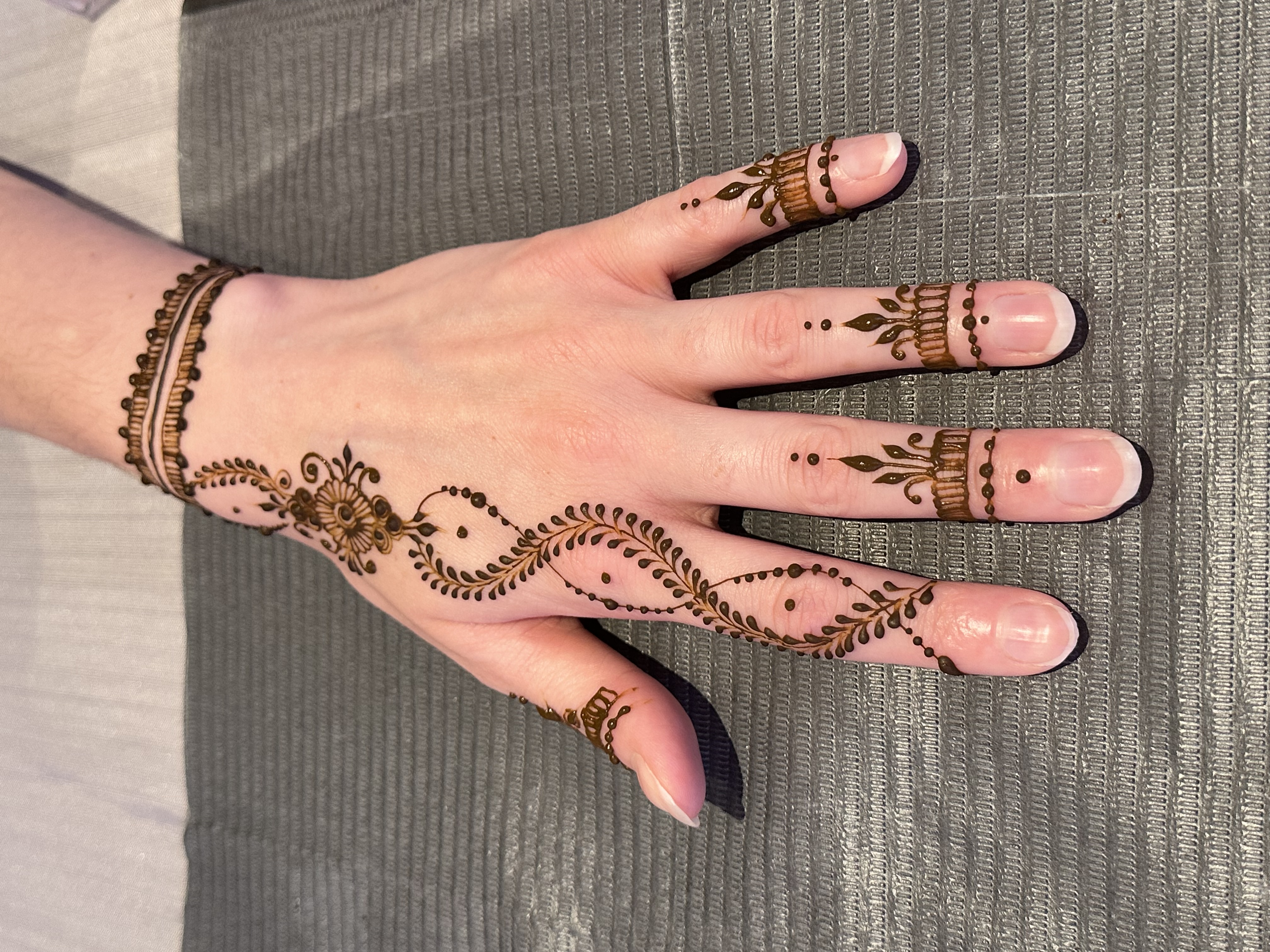 Henna design Edmonton mehndi closeup detail