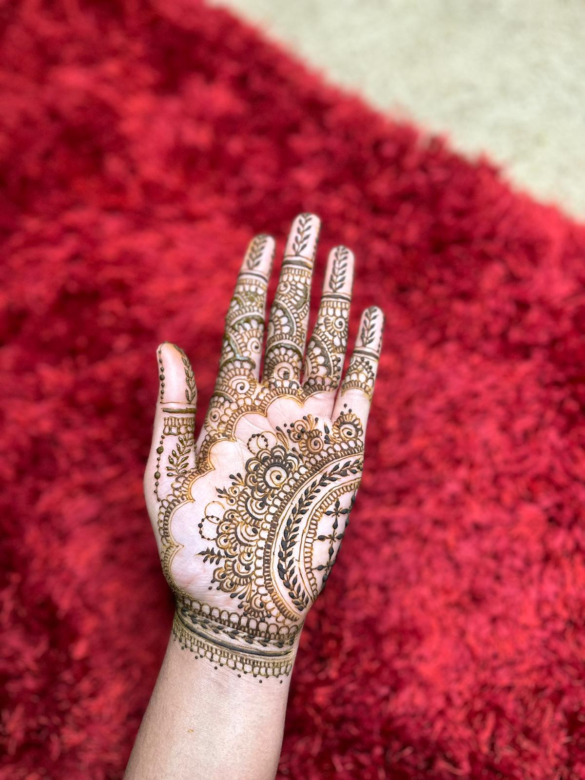 Fresh henna mehndi design red carpet Edmonton